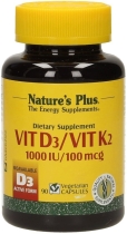 Nature's Plus Vitamin D3 1000IU / Vitamin K2 100mcg 90 Caps
